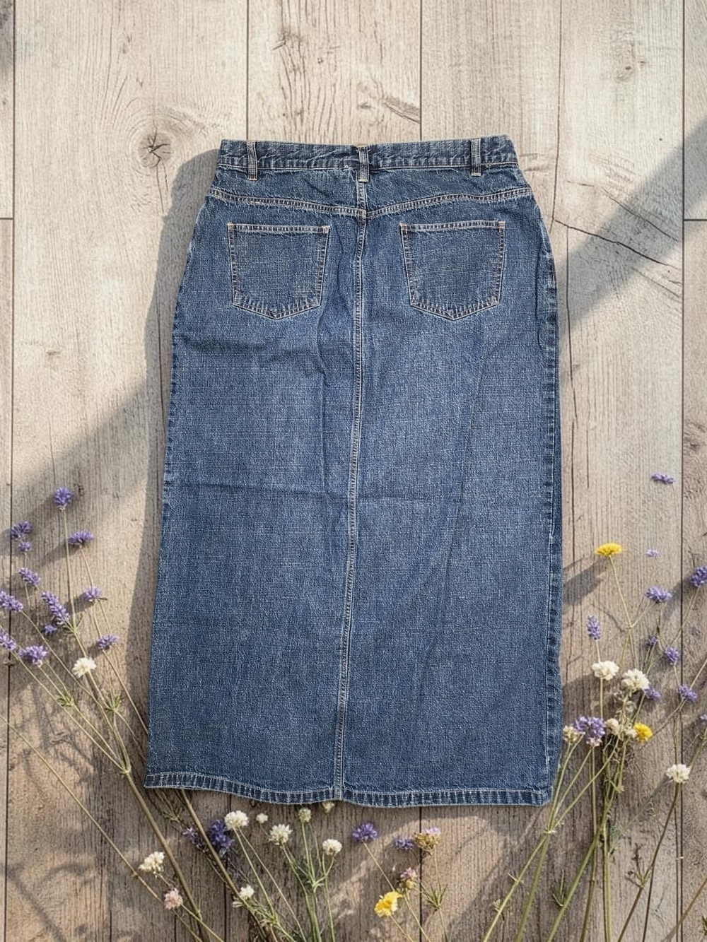 St. John's Bay Denim Midi Skirt - Dark Blue - Picture 2 of 7